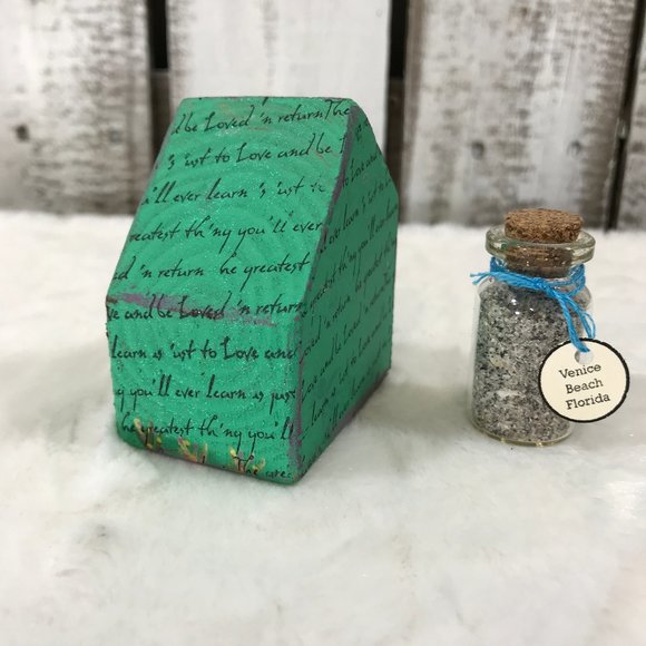 Little Wooden House by the Beach Handmade Painted - Picture 2 of 14